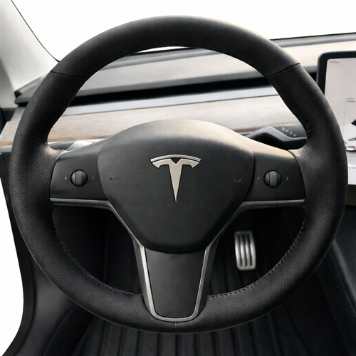 Δερμάτινη επένδυση τιμονιού για Tesla