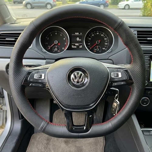 Δερμάτινη επένδυση τιμονιού για Volkswagen Golf, polo, passat, tiguan